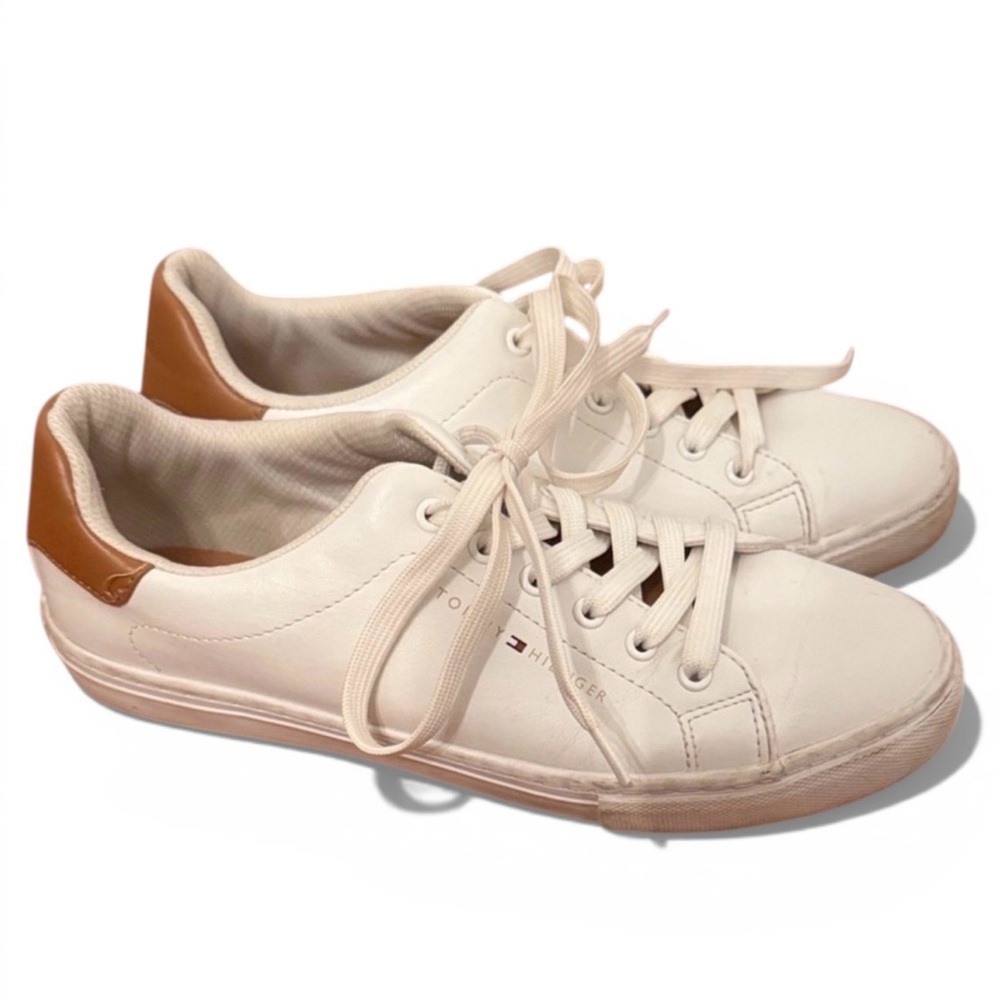 Tommy Hilfiger Women's White and Tan Sneakers | 8M - Picture 3 of 10